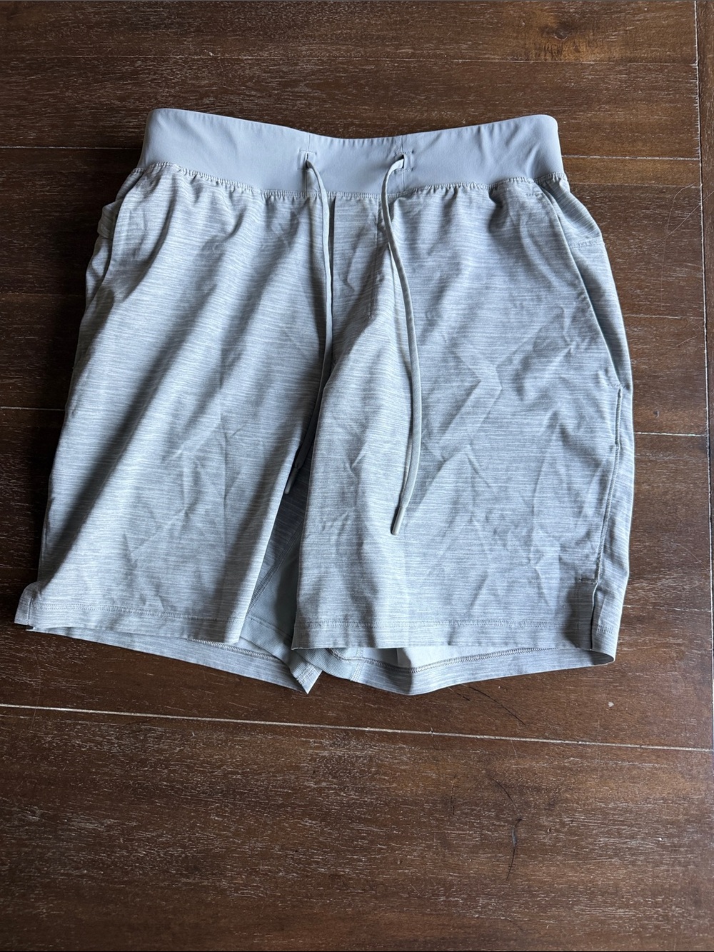 Lululemon Men's Light Gray Drawstring Athletic Shorts